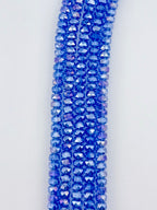 8mm Glass Faceted Rondelle Beads Blue