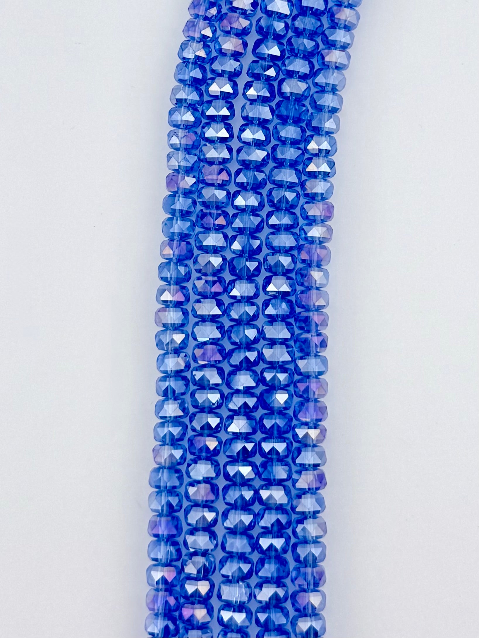 8mm Glass Faceted Rondelle Beads Blue