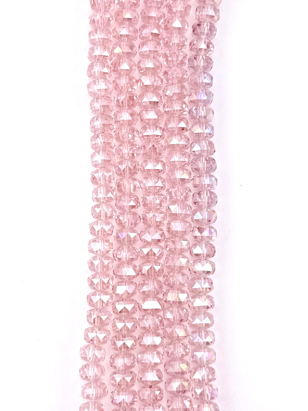 8mm Glass Faceted Rondelle Beads Pink