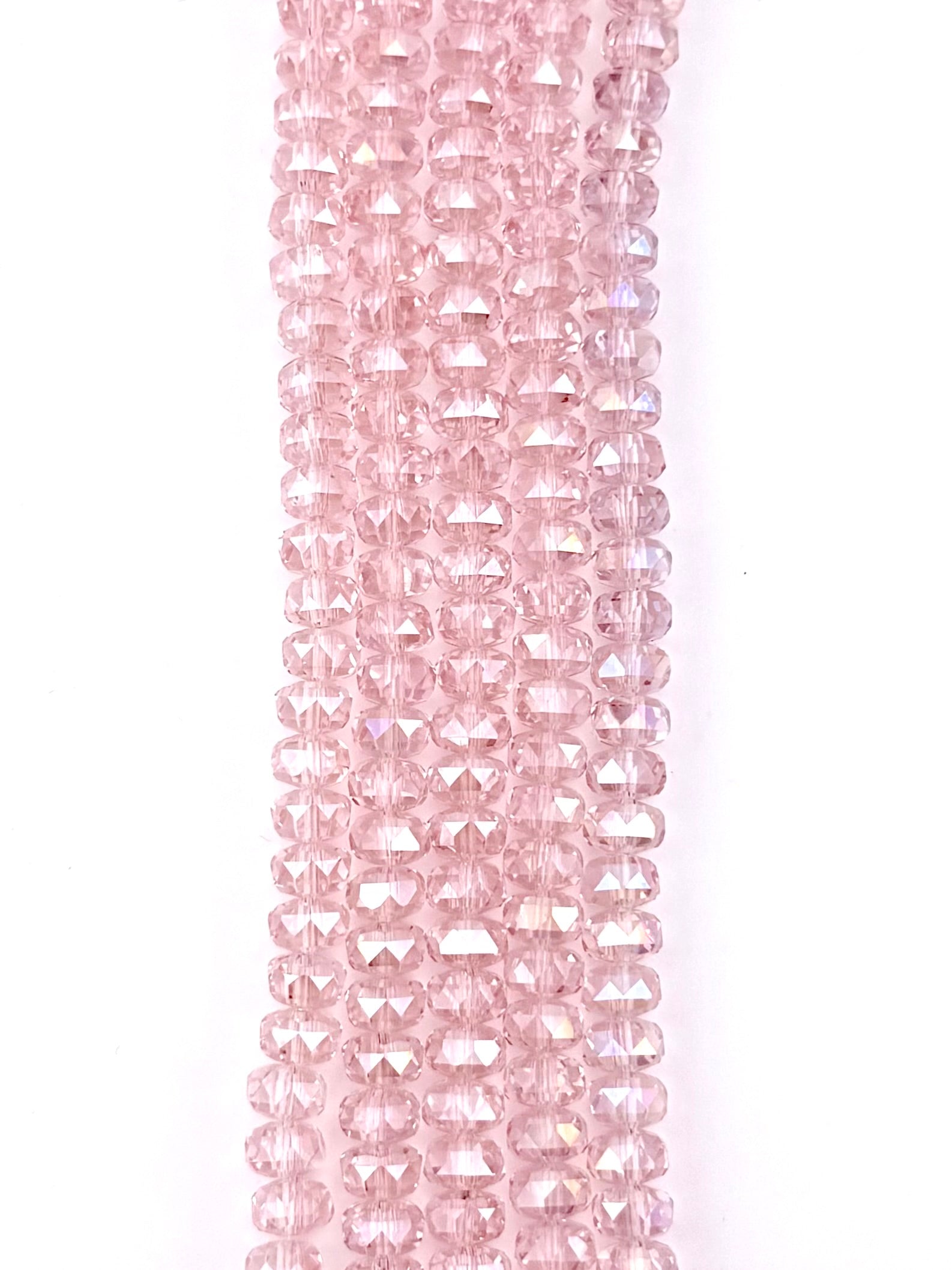 8mm Glass Faceted Rondelle Beads Pink