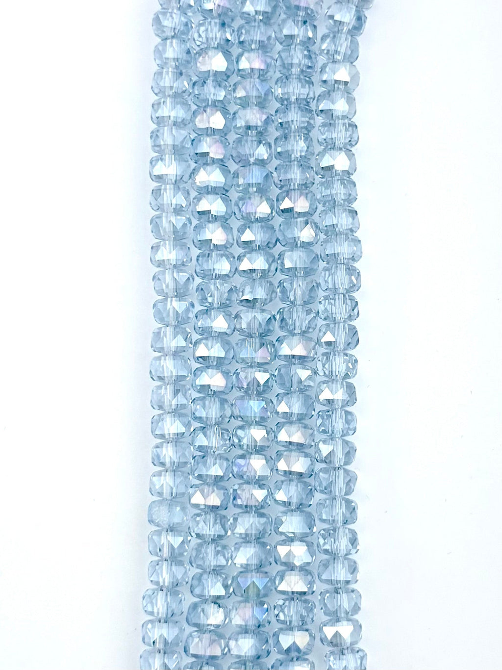 8mm Glass Faceted Rondelle  Beads Gray