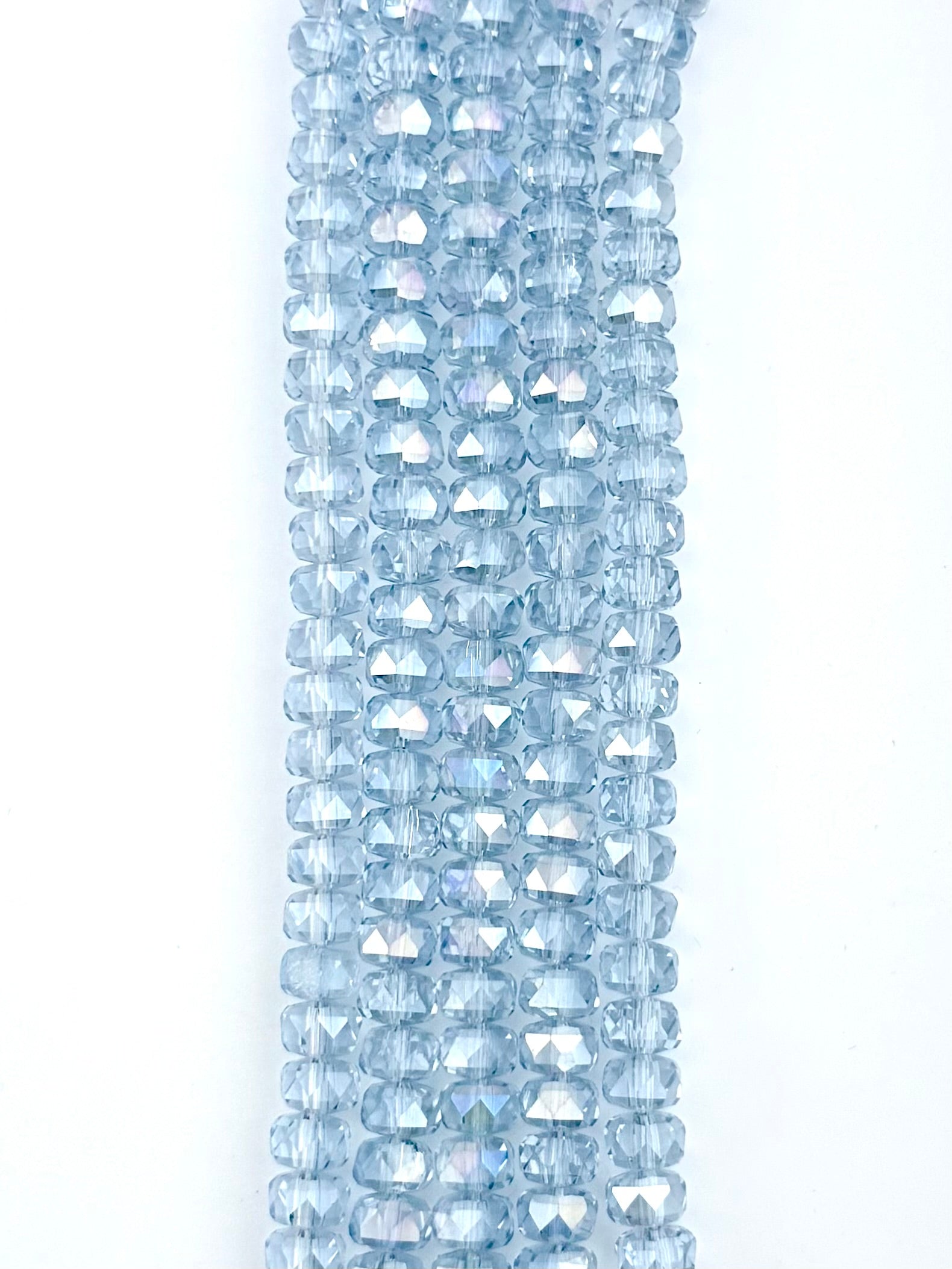 8mm Glass Faceted Rondelle  Beads Gray