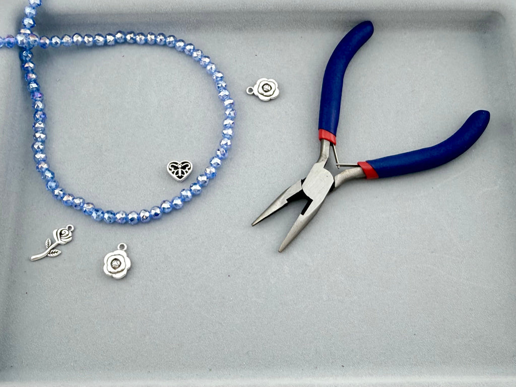 6mm Glass Round Faceted Beads Blue