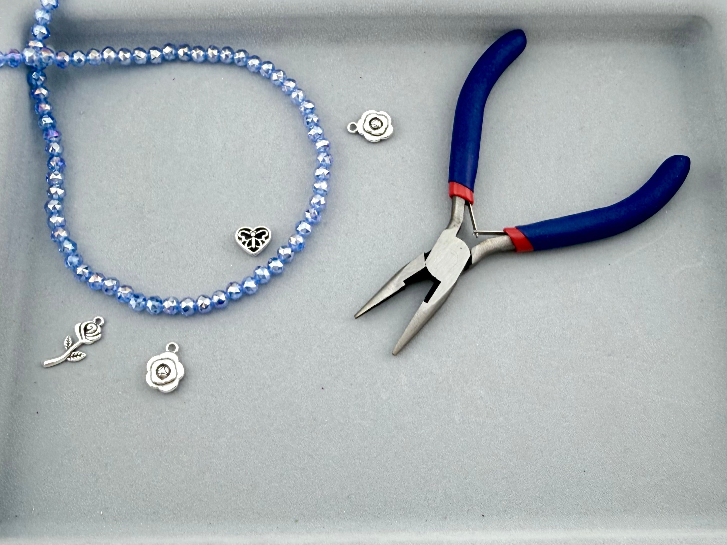 6mm Glass Round Faceted Beads Blue