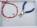 6mm Glass Round Faceted Beads Red Ab