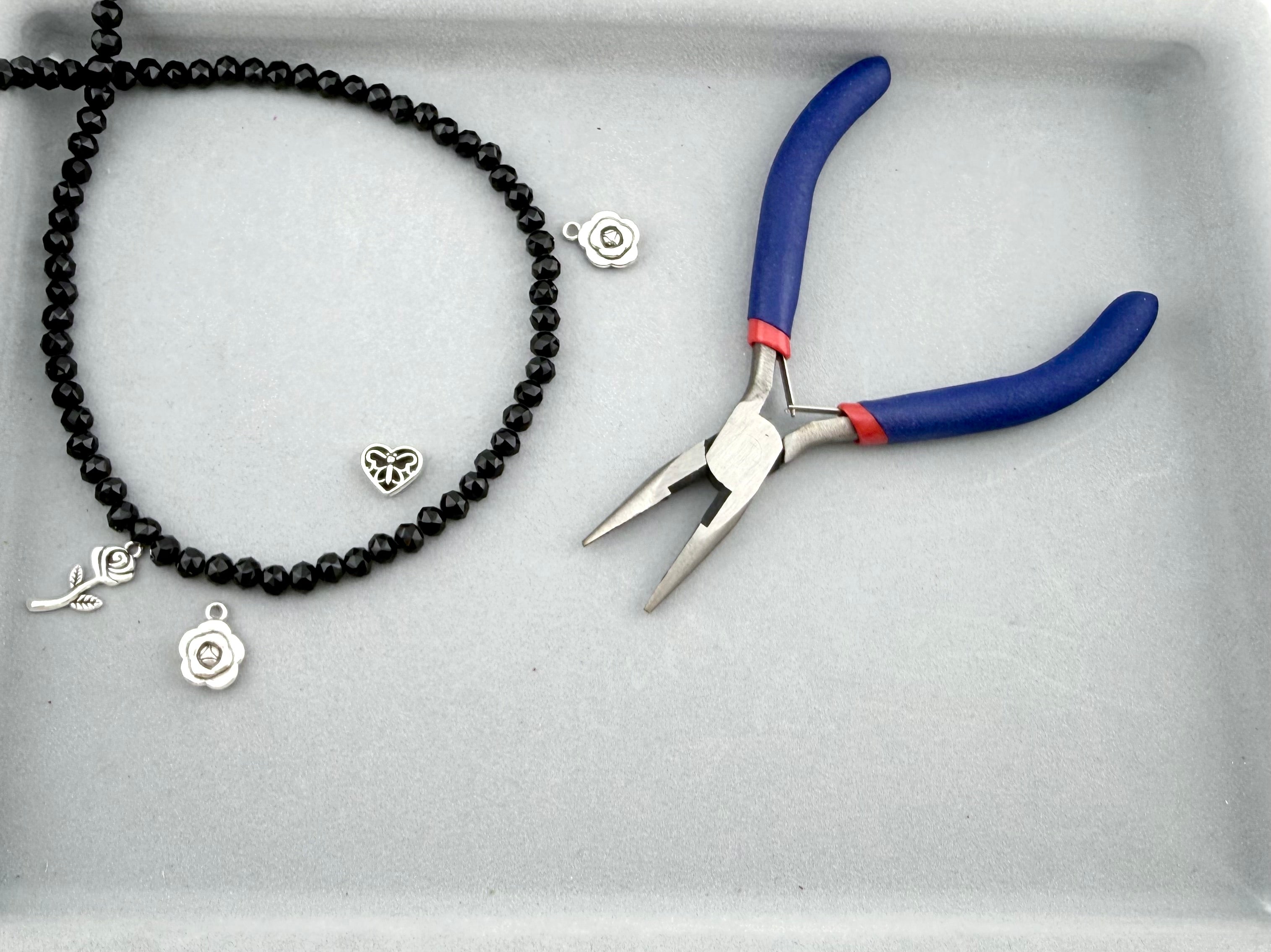 6mm Glass Round Faceted Beads Black