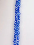 6mm Glass Round Faceted Beads Blue