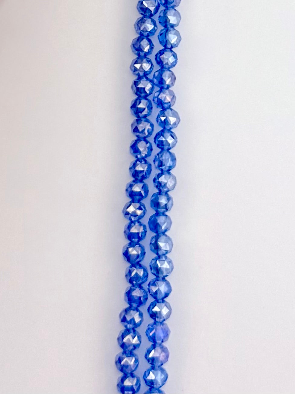 6mm Glass Round Faceted Beads Blue