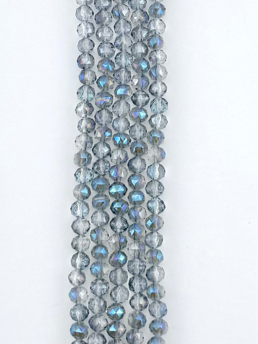 6mm Glass Round Faceted Beads Gray