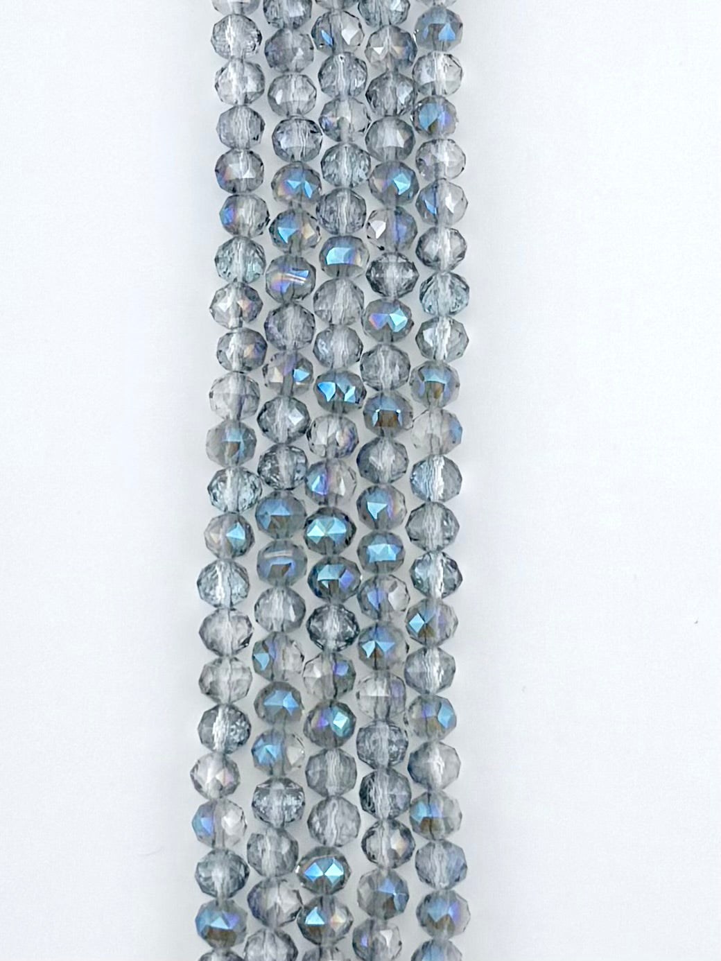 6mm Glass Round Faceted Beads Gray
