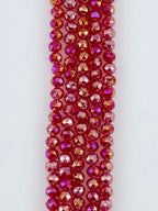 6mm Glass Round Faceted Beads Red