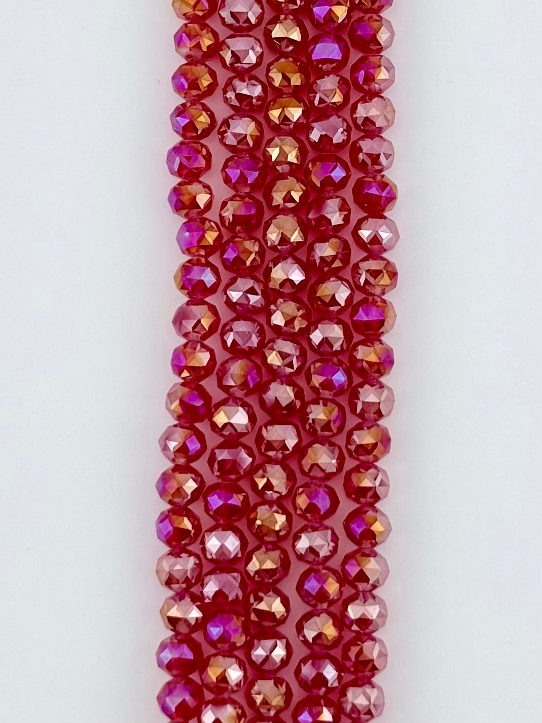 6mm Glass Round Faceted Beads Red
