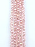 6mm Glass Round Faceted Beads Pink