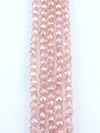 6mm Glass Round Faceted Beads Pink