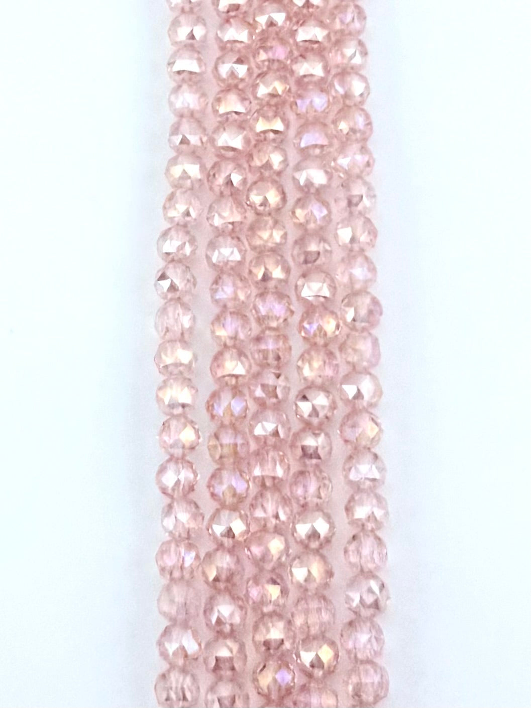 6mm Glass Round Faceted Beads Pink