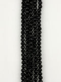 6mm Glass Round Faceted Beads Black