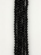 6mm Glass Round Faceted Beads Black