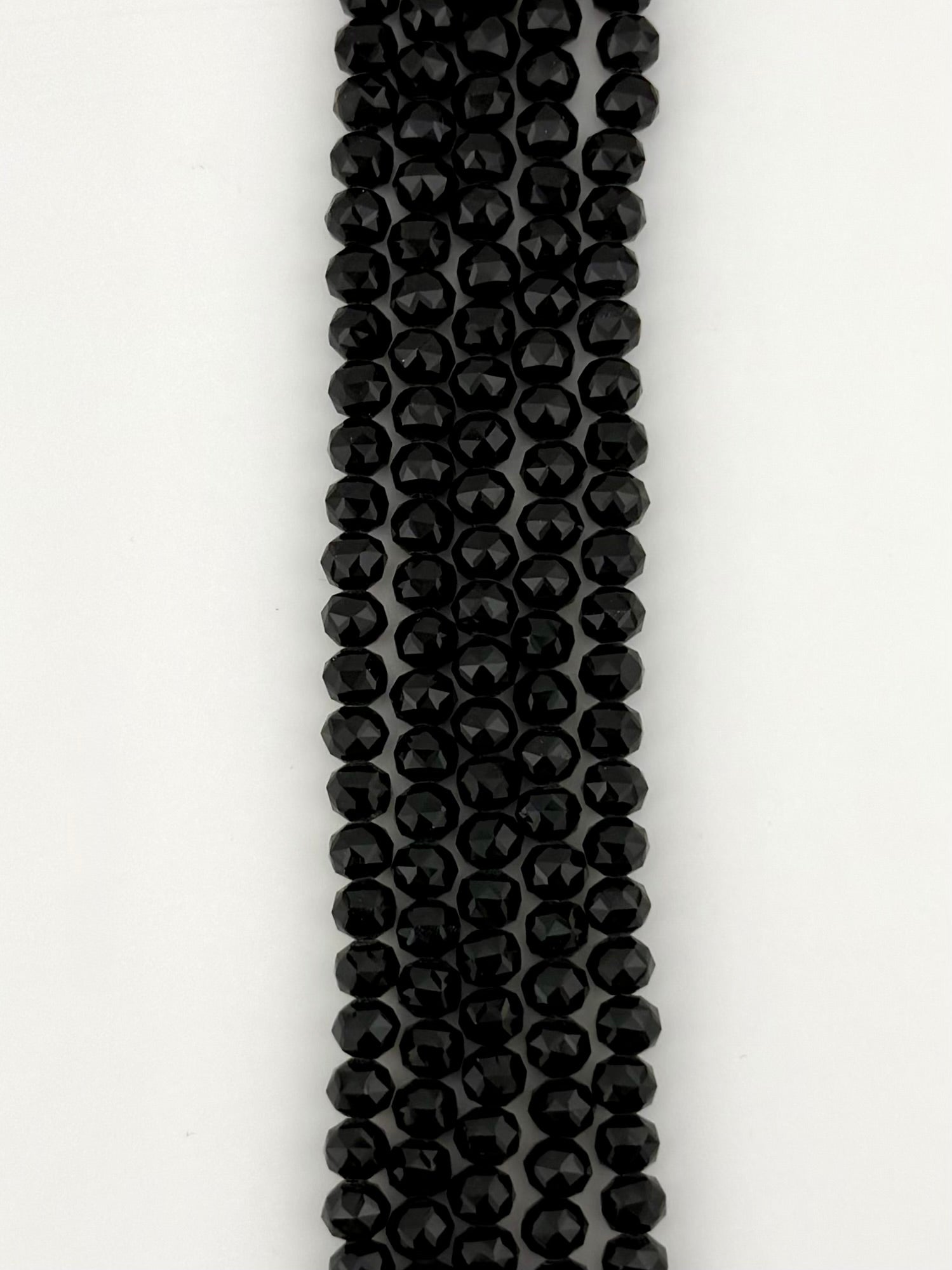6mm Glass Round Faceted Beads Black