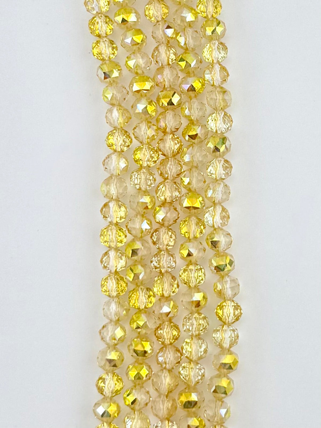 6mm Glass Round Faceted Beads Yellow
