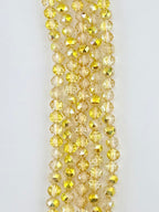 6mm Glass Round Faceted Beads Yellow