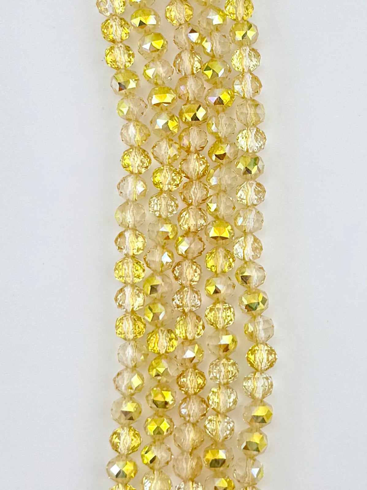 6mm Glass Round Faceted Beads Yellow