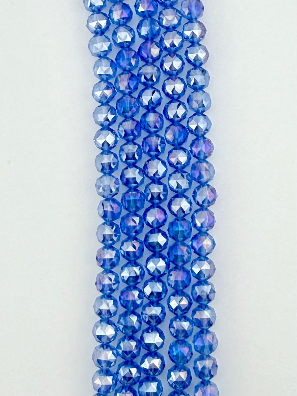 8mm Glass Round Faceted Beads Royal Blue