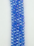 8mm Glass Round Faceted Beads Royal Blue