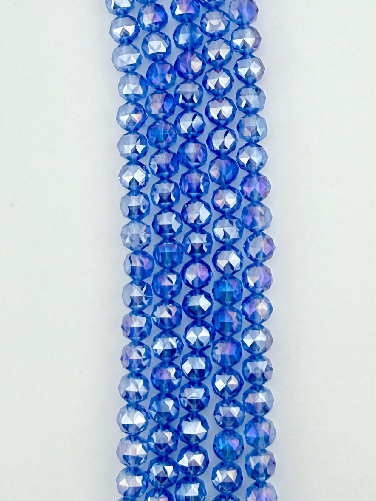 8mm Glass Round Faceted Beads Royal Blue