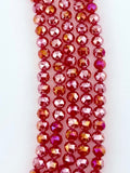 8mm Glass Round Faceted Beads Red