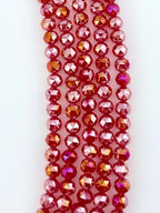 8mm Glass Round Faceted Beads Red