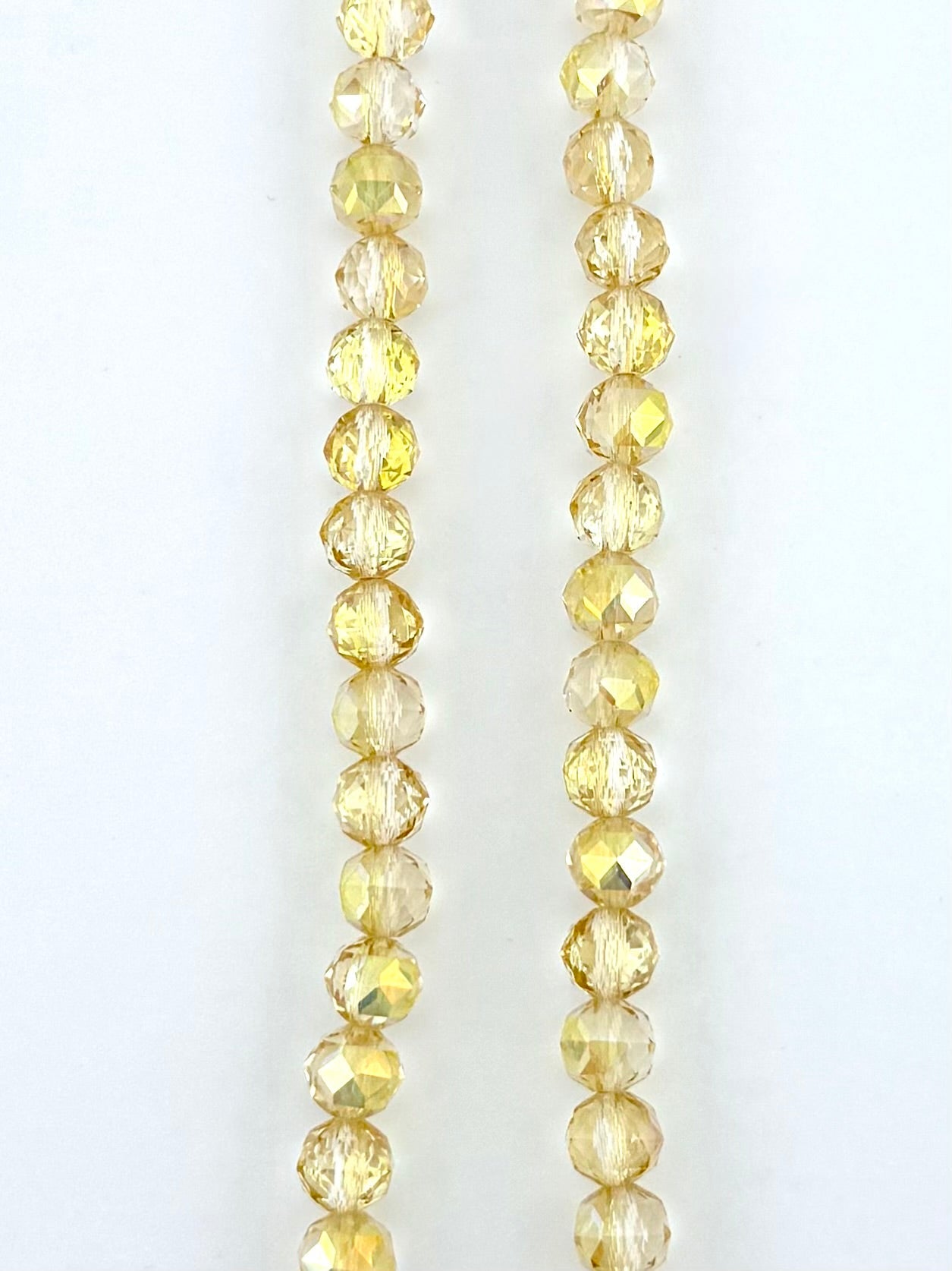 8mm Glass Round Faceted Beads Yellow