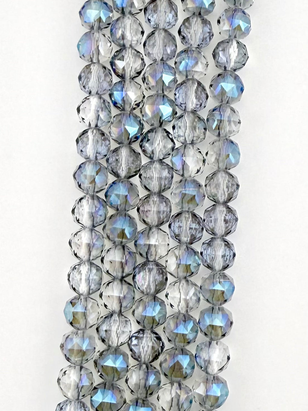 8mm Glass Round Faceted Beads Blue AB