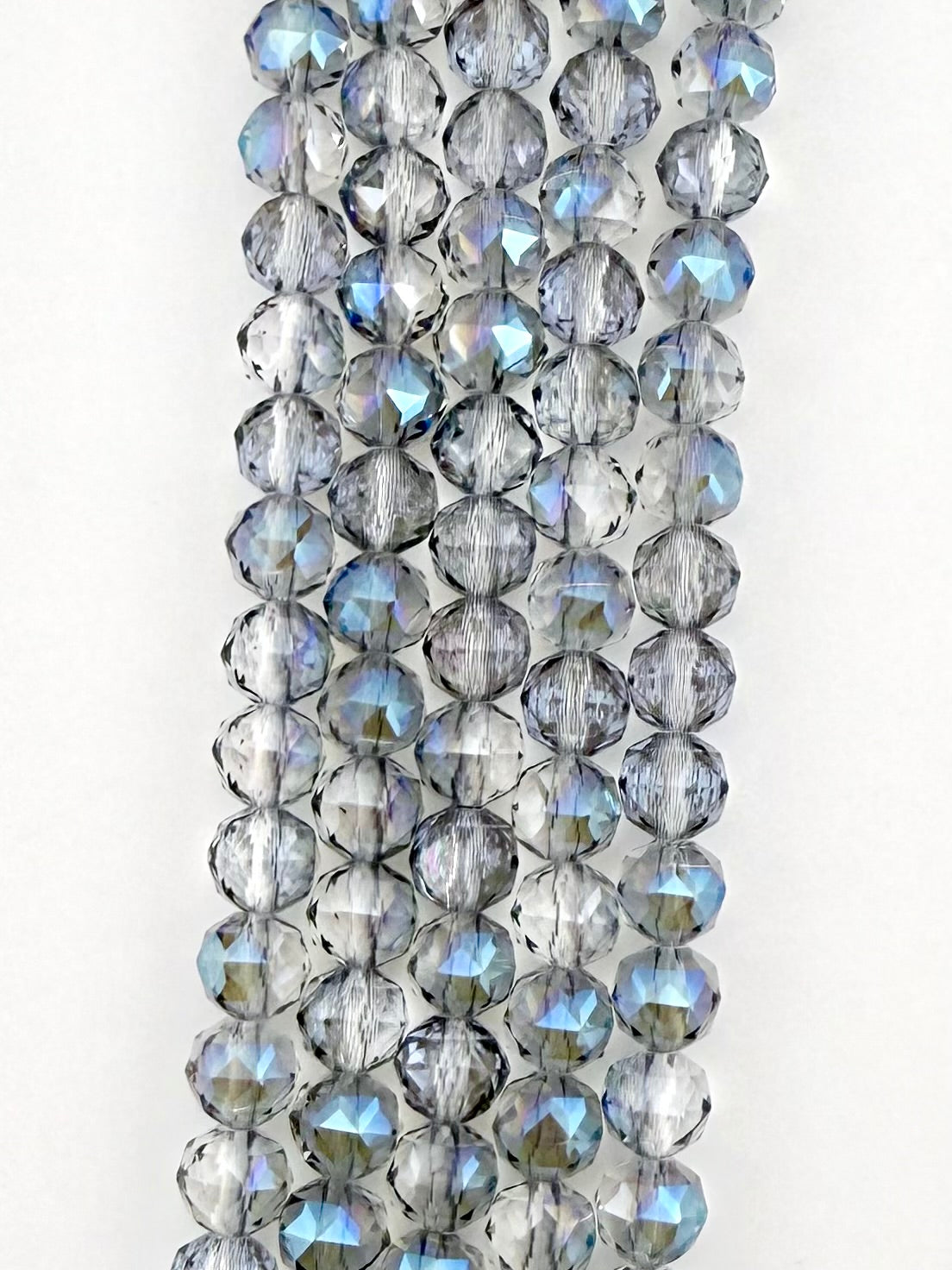 8mm Glass Round Faceted Beads Blue AB