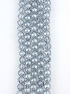 8mm Glass Round Faceted Beads Gray