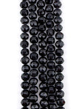 8mm Glass Round Faceted Beads Black