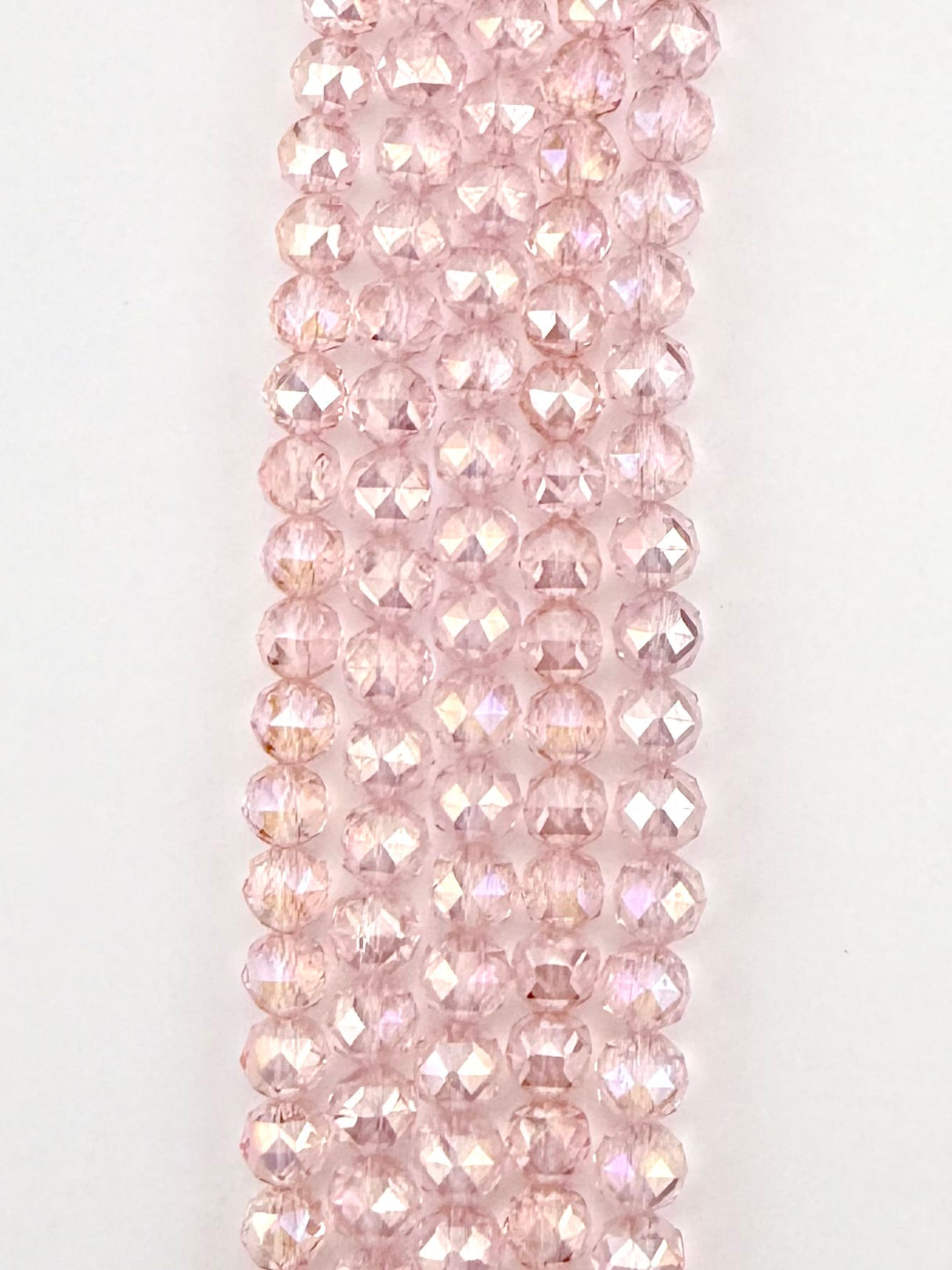 8mm Glass Round Faceted Beads Pink
