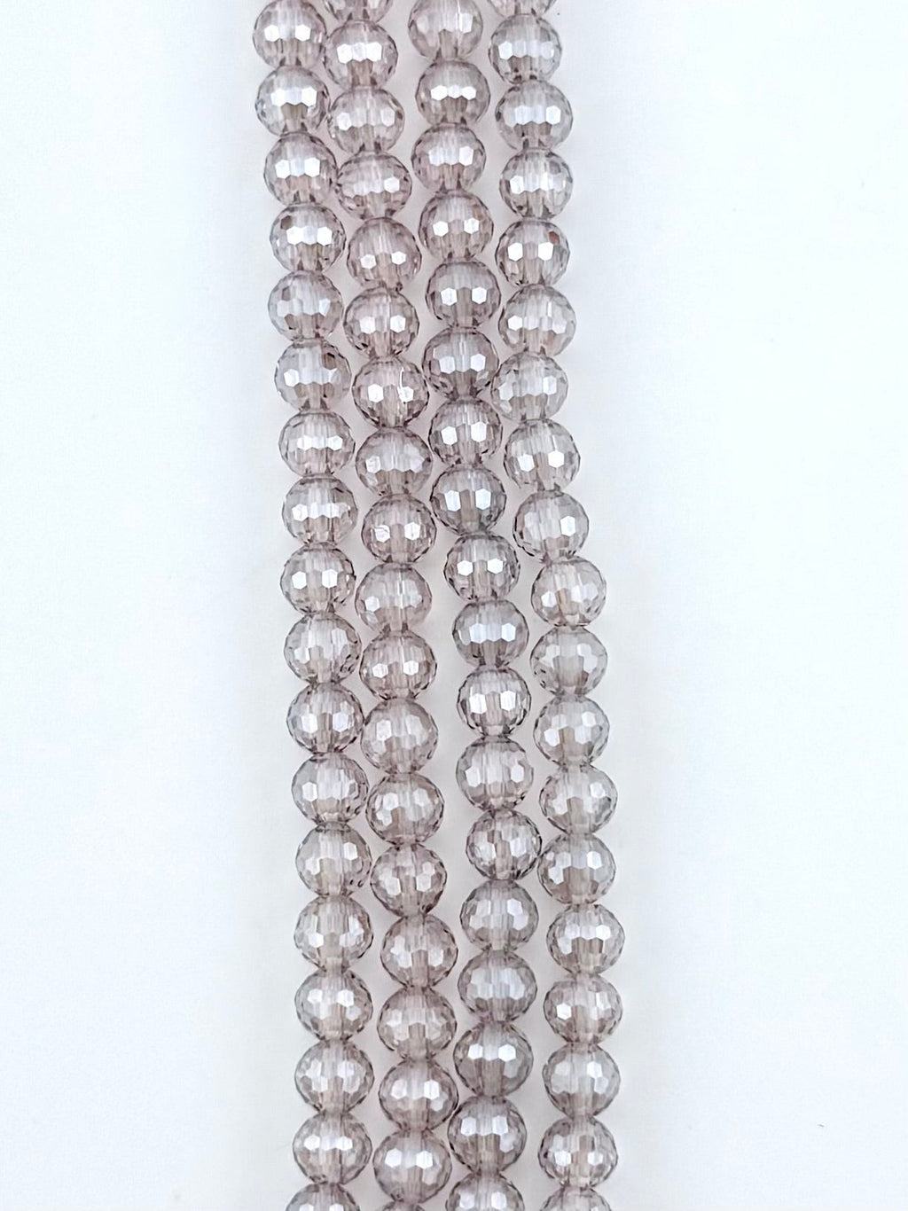 6mm Faceted Glass  Rondelle Beads Strand Mauve