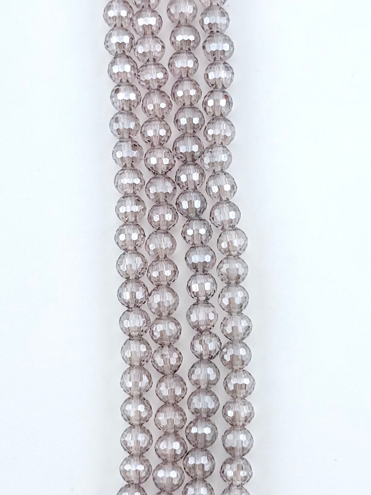 6mm Faceted Glass  Rondelle Beads Strand Mauve