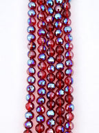 8mm Faceted Glass Rondelle Beads Red & Blue