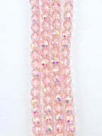 8mm Faceted Glass Rondelle Beads Discoball Pink