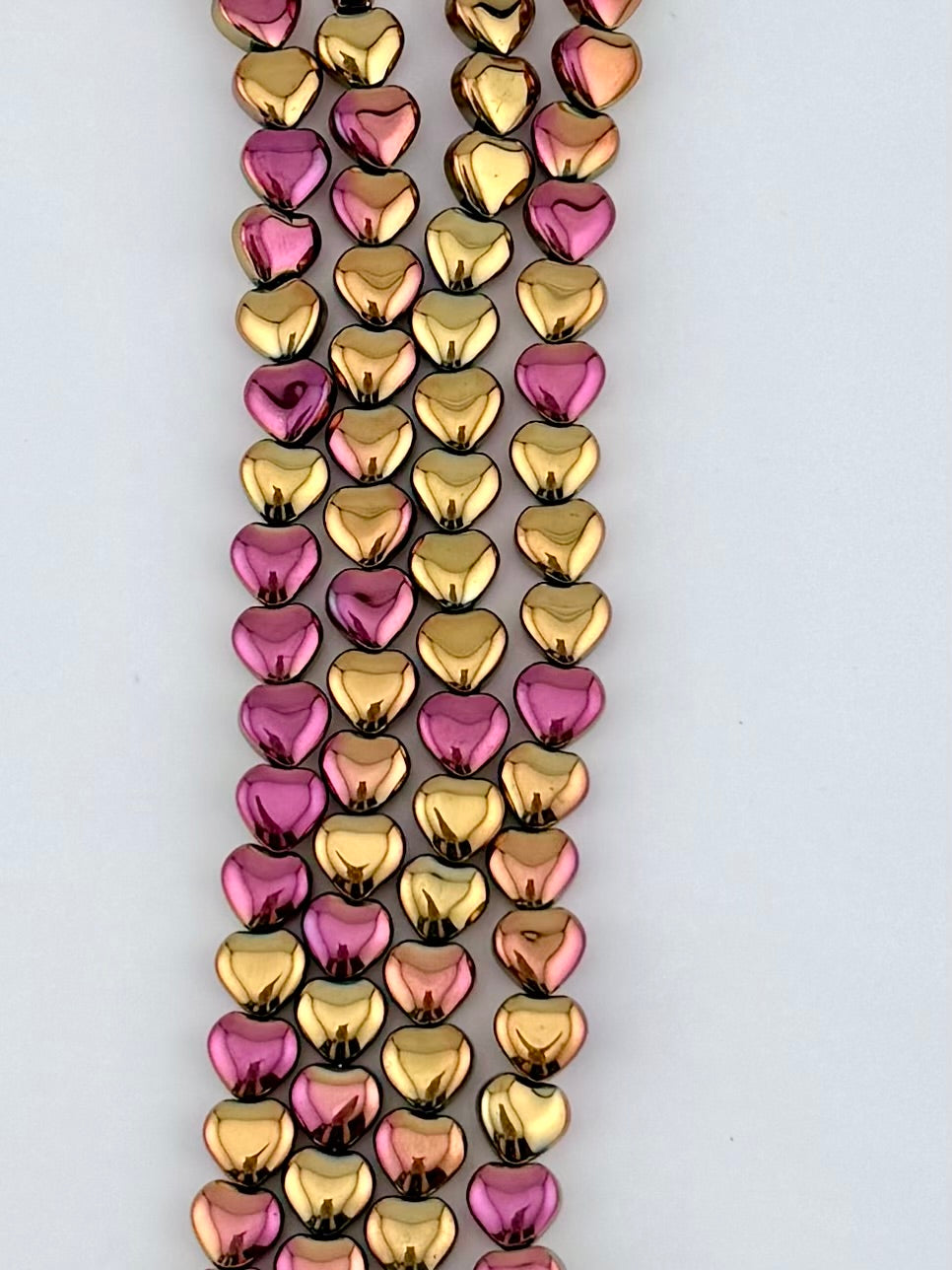 8mm Faceted Glass Heart Beads Strand Purple