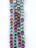 8mm Faceted Glass Heart Beads Strand MultiColor
