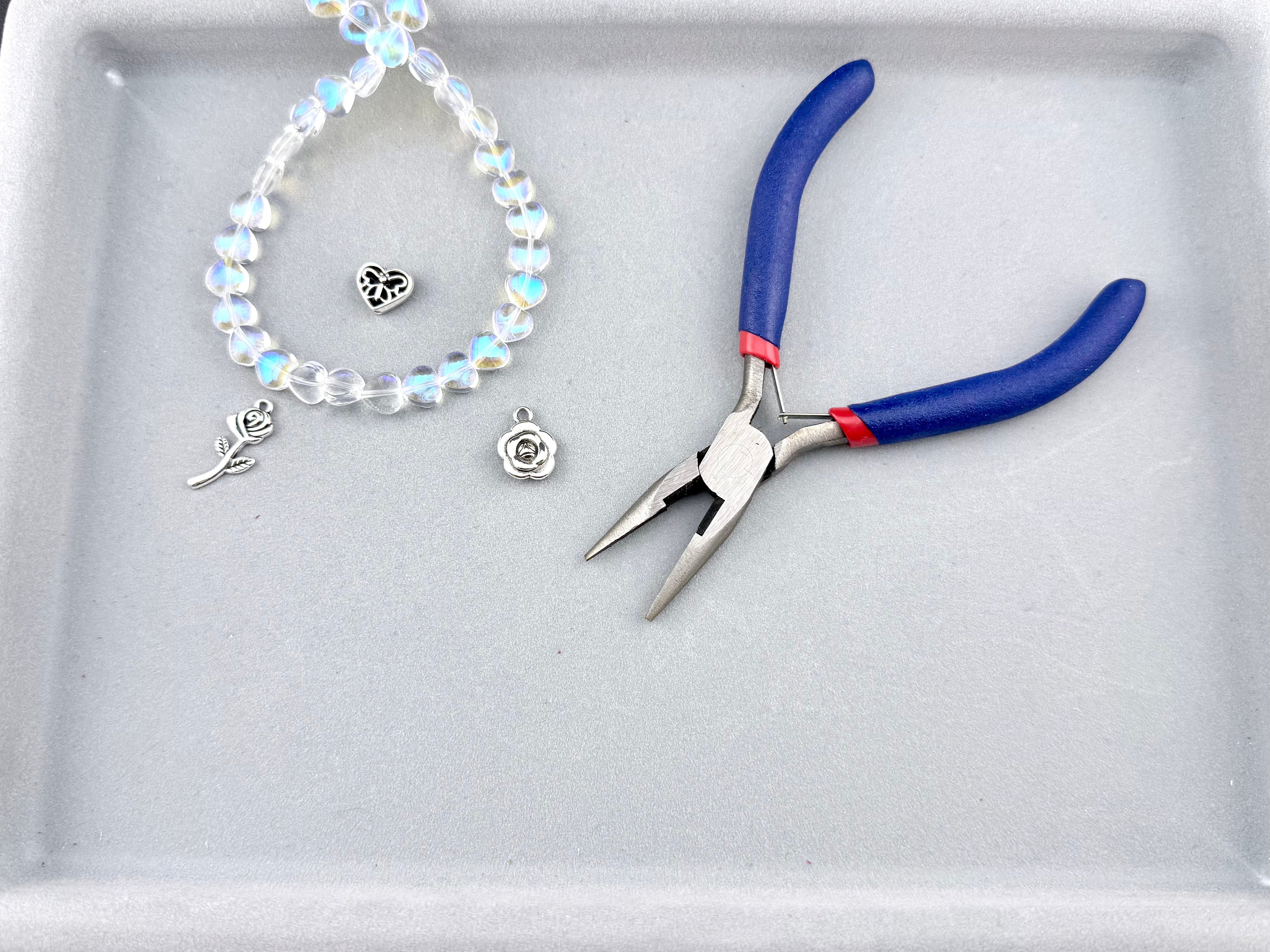 8mm Faceted Glass Heart Beads Strand Clear