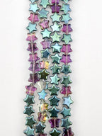 8mm Faceted Metal Star Beads Strand Vitrail