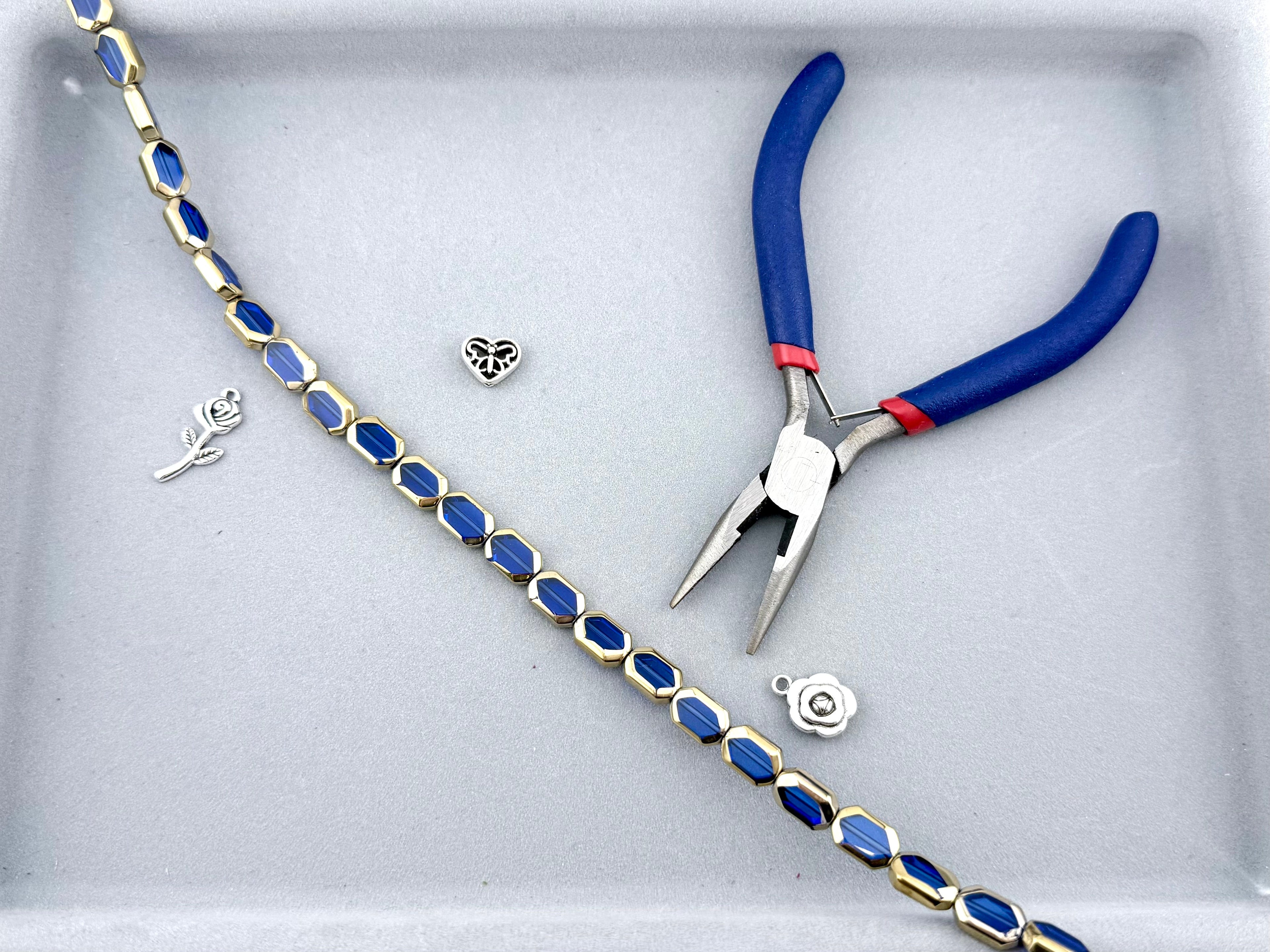 9x12mm Faceted Glass Octagon Beads Strand Royal Blue