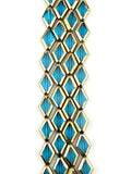 11x15mm Faceted Glass Diamond Beads Strand Teal Blue