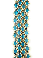 11x15mm Faceted Glass Diamond Beads Strand Teal Blue