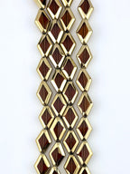 11-15mm Faceted Glass Diamond Beads Strand Brown