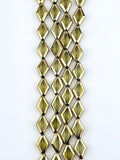 11x15mm Faceted Glass Diamond Beads Strand Yellow