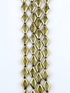 11x15mm Faceted Glass Diamond Beads Strand Yellow